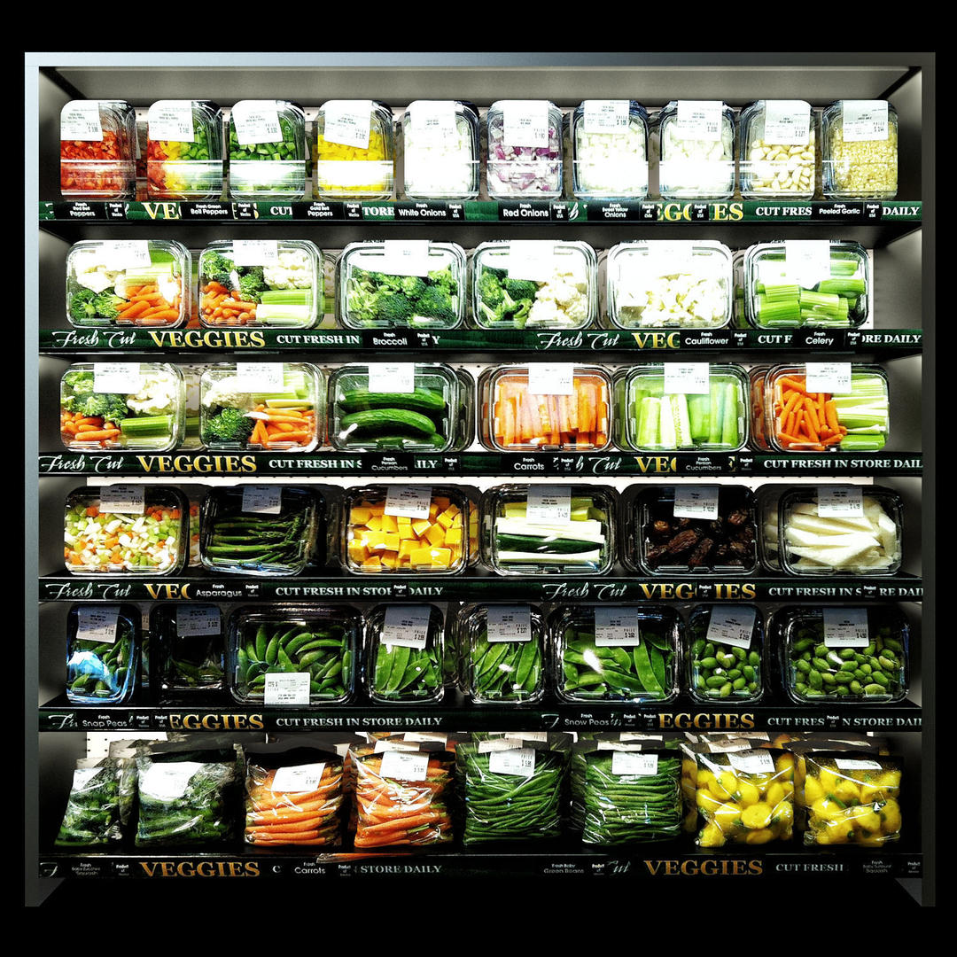 shelves with vegetables 3d model超市盒装蔬菜模型