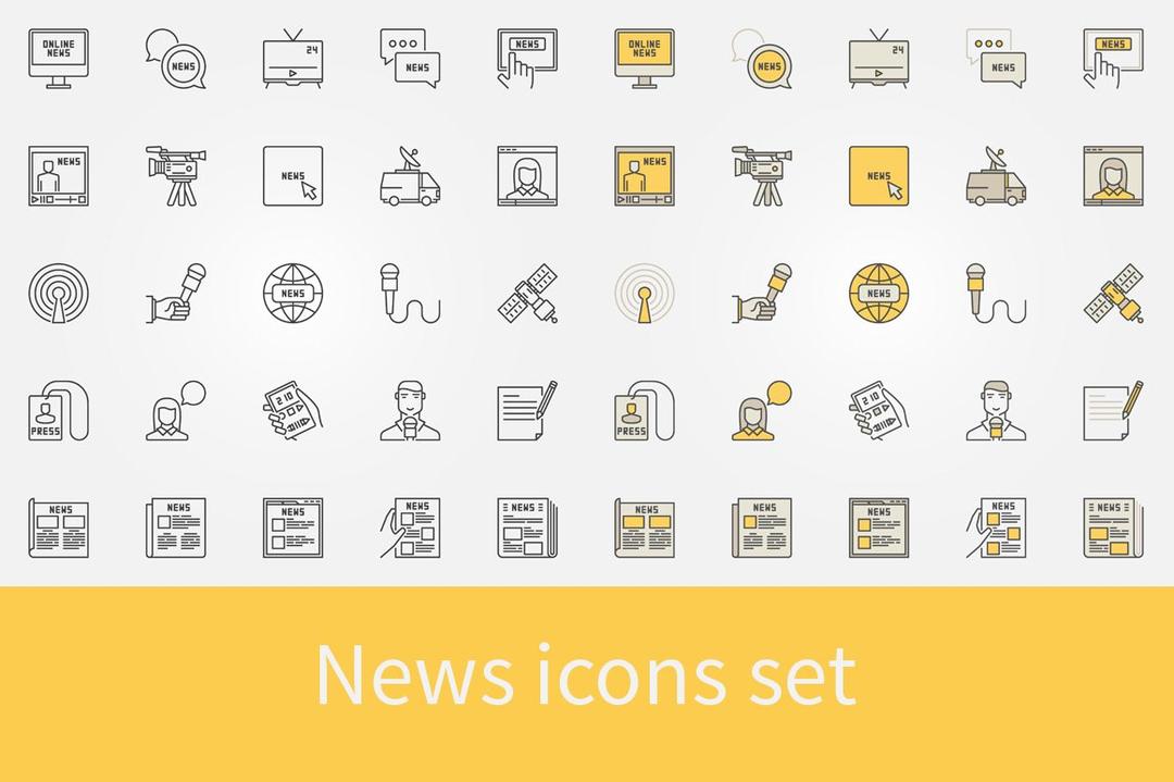 news icons set 1436467 新闻icon图标