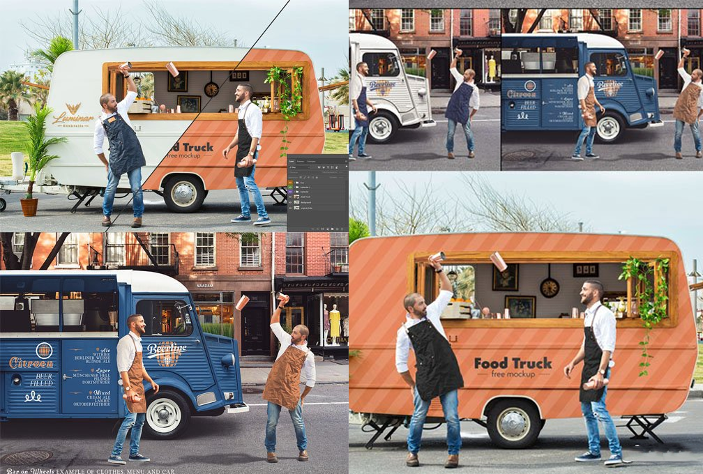 food truck psd mockup 餐车样机模板