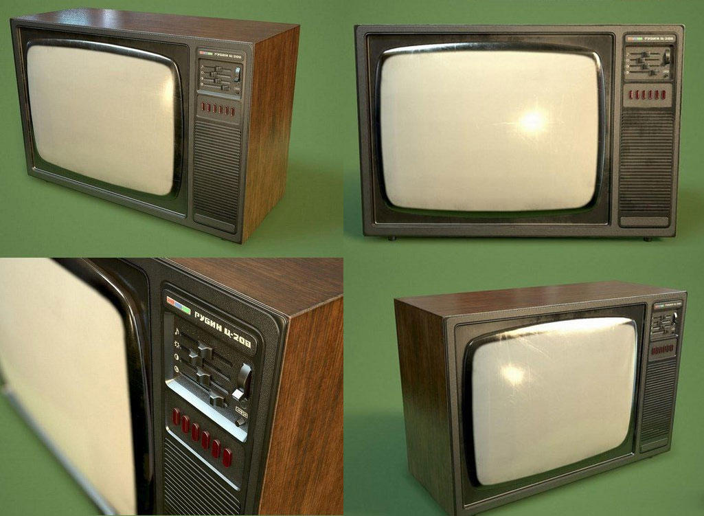 old ussr tv set – 3d model 苏联老式电视机模型