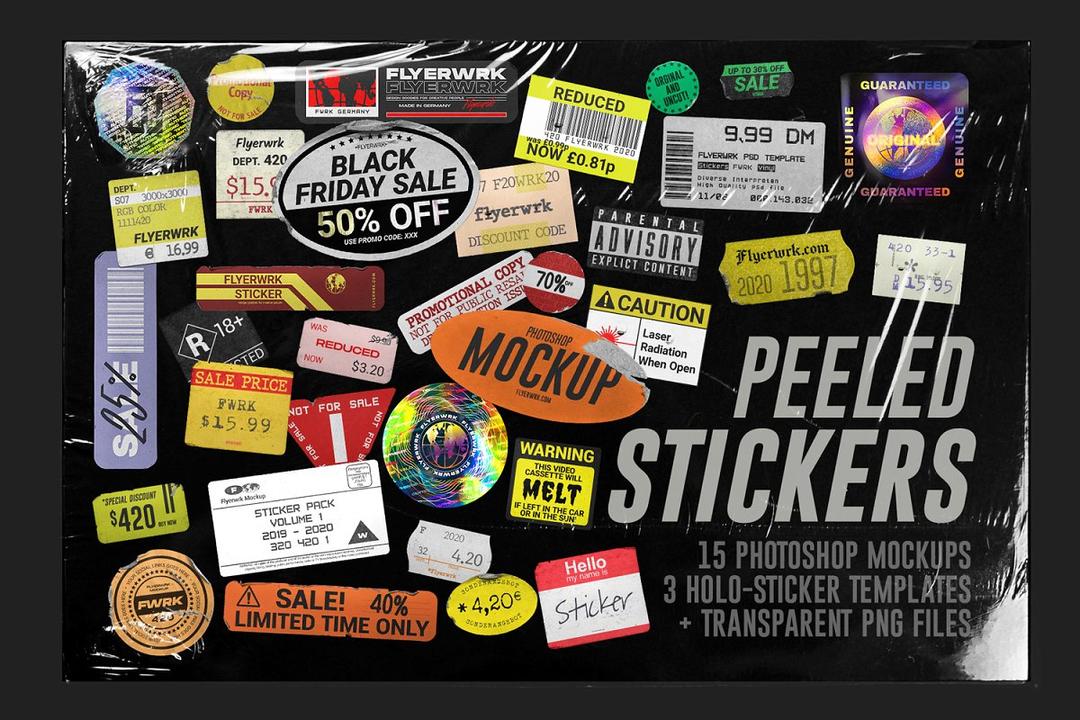 peeledpaperstickers4066433贴纸样机模板