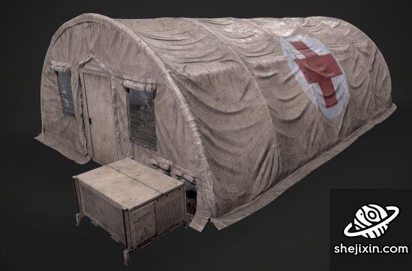 military tent asset 军事帐篷医院模型 战地医院模型 野战医院模型