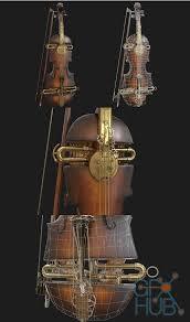 Steampunk Violin 3D Model