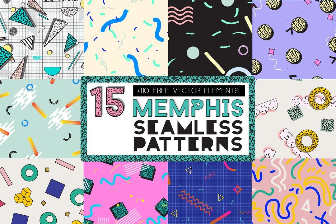 15 MEMPHIS Seamless Patterns