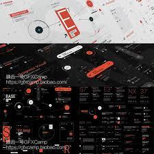 炫酷高科技HUD图形包动态UI排版文字指示线元素动画