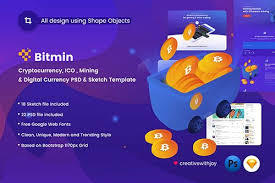 BITMIN - ICO, Mining PSD &amp; Sketch Template