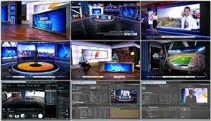 广播新闻脱口秀三维虚拟演播室设计模版 Virtual Studio 103