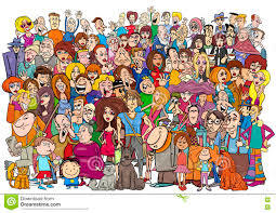 People in the crowd cartoon