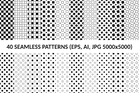 EPS, PNG, JPG Patterns - Monochrome Seamless