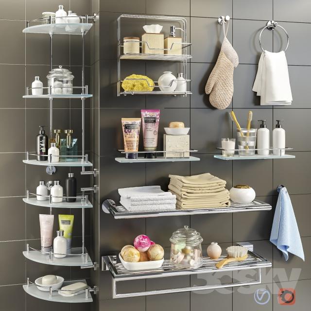 浴缸配件和化妆品+化妆间货架Accessories and cosmetics for the bath + Axentia s...
