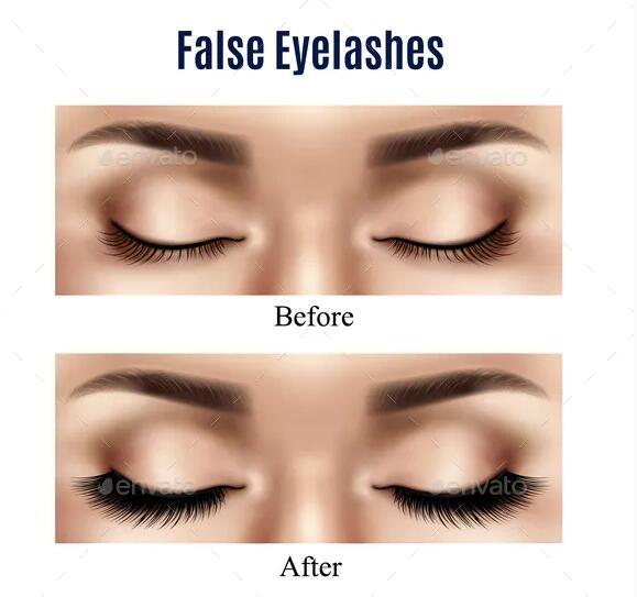 Eyes False Lashes Realistic Illustration