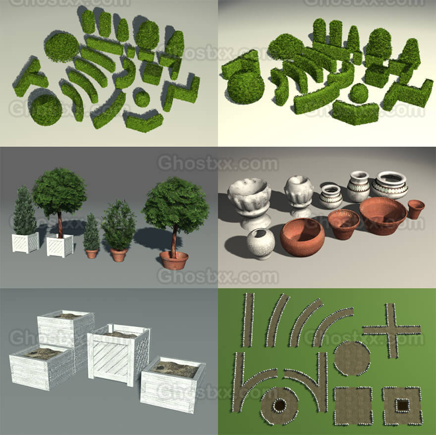 Dosch 3D Garden Design 2-2 灌木 围墙