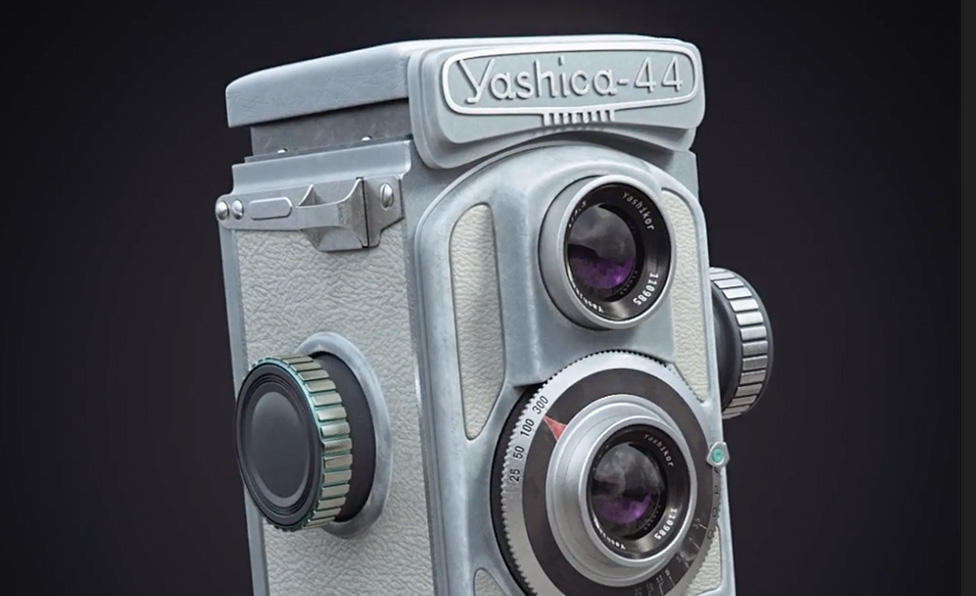 雅西卡Yashica x2双反相机C4D模型 （vray for c4d 1.9）