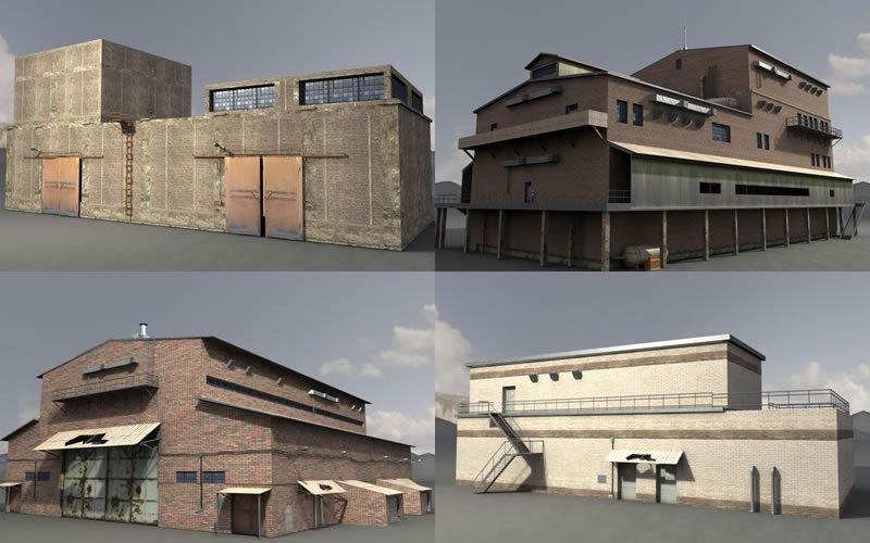 工厂厂房3D模型合集 Dexsoft: Industrial 3. model