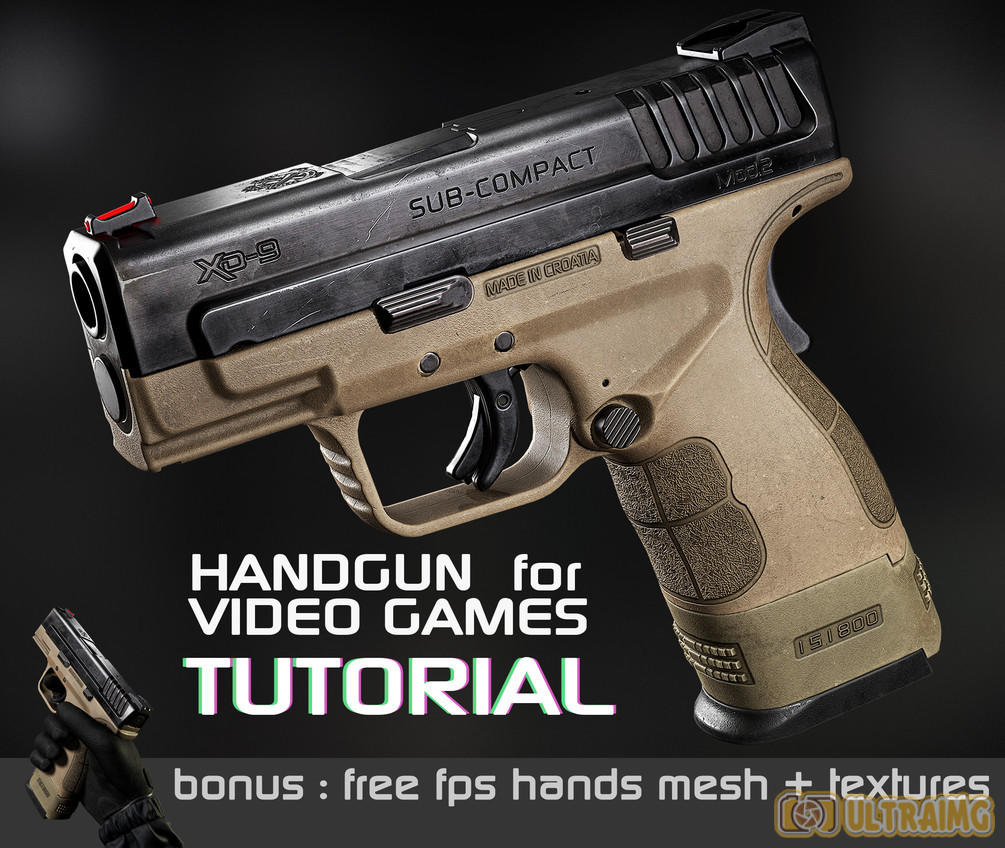 Gumroad - Handgun for Video games Tutorial by Eugene Petrov