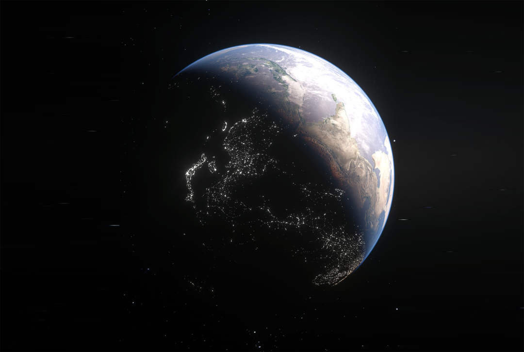 Octane渲染器写实逼真太空俯瞰地球夜景工程文件C4D工程第713季：太空地球C4D工程 C4D Project[Cinema4D - Octane]