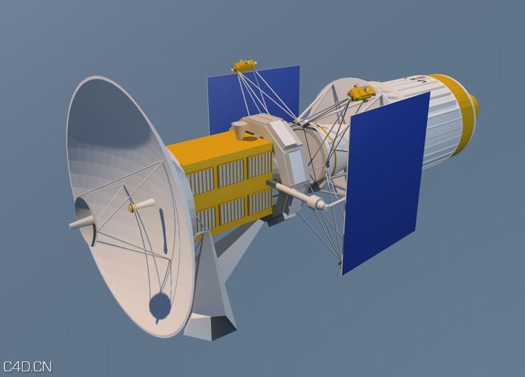 太空卫星C4D模型 Space satellite 3d model 