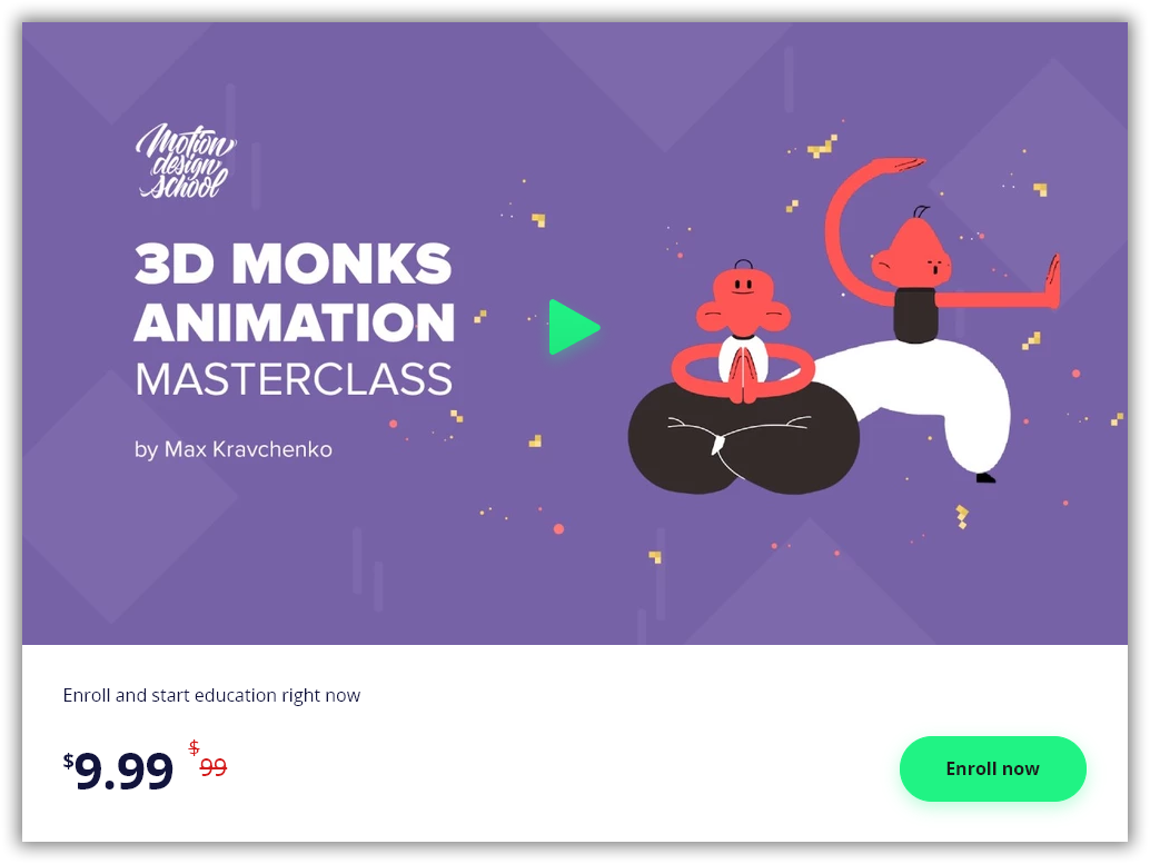 Cinema 4D+After Effects: 3D Monks Animation - Motion Design School 