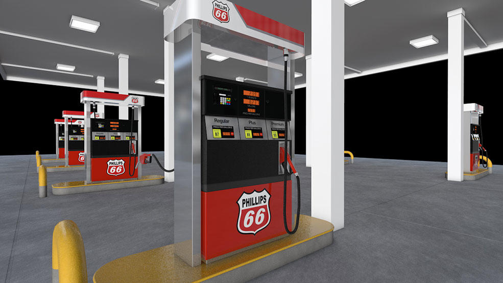 汽车加油站场景C4D模型 GAS STATION 3D MODEL 