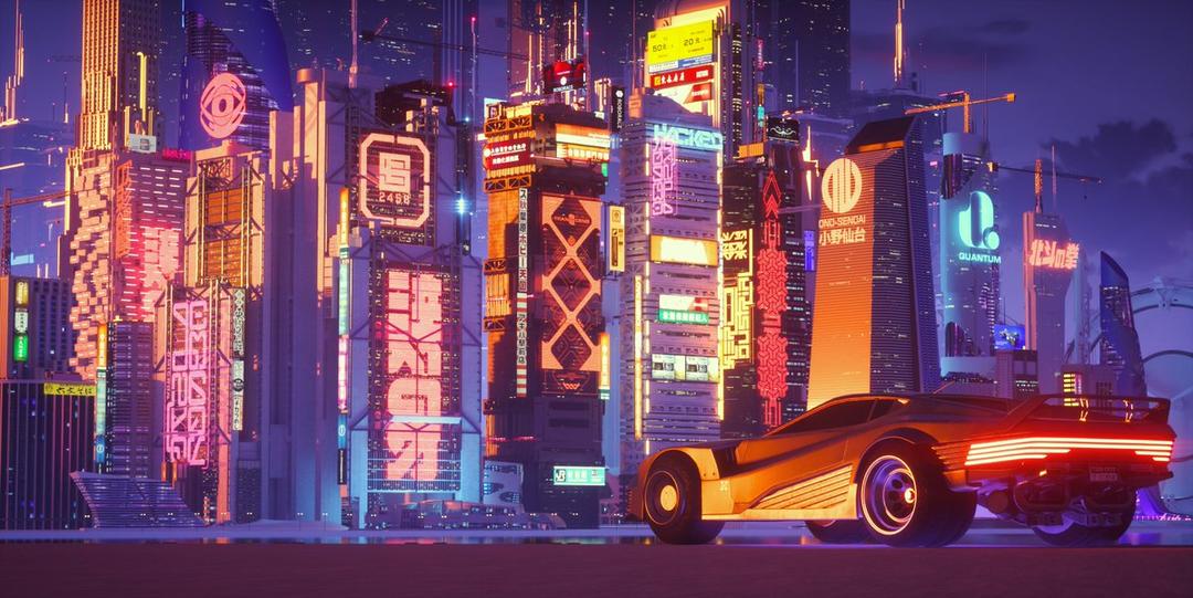 C4D Octane Render夜色阑珊的科幻城市建筑场景 C4D Octane夜景城市场景 CPUAF 77 : C4D and Octane Scene 