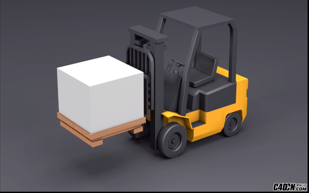 CINEMA 4D教学——建模和动画一个叉车_C4D教程 