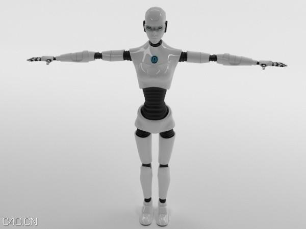 智能机器人C4D模型 Robot Woman Character 