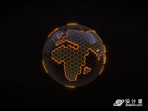 Hexagon Planet Earth 蜂巢六角地球广告模型