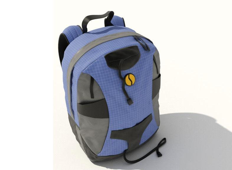 蓝色精致背包模型Delicate blue knapsack model C4D模型 
