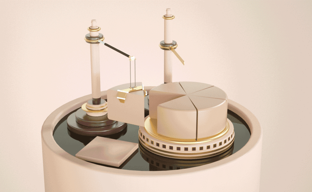 C4D蛋糕平台工业动画工程 C4D模型