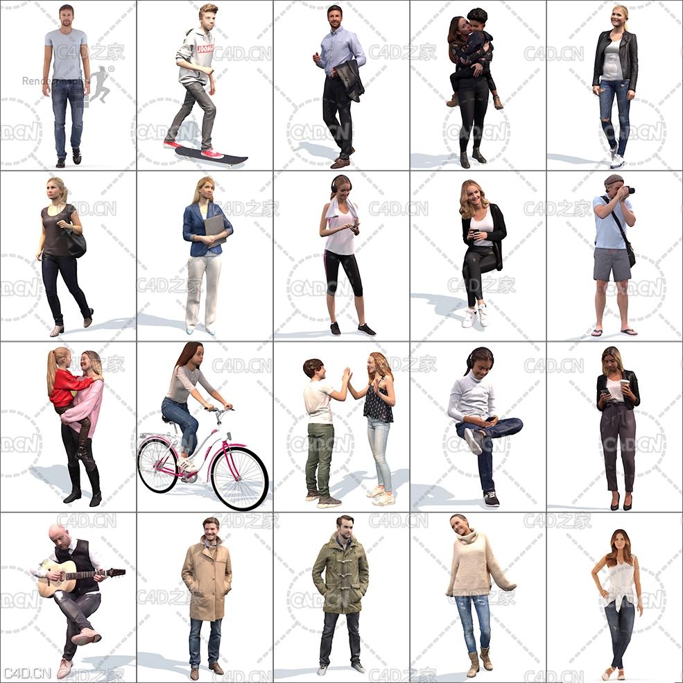 20个国外现代人物3D扫描模型合集 Render People Casual