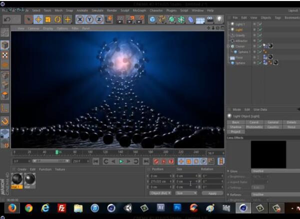 CINEMA 4D教程——吸引力效应与动力学