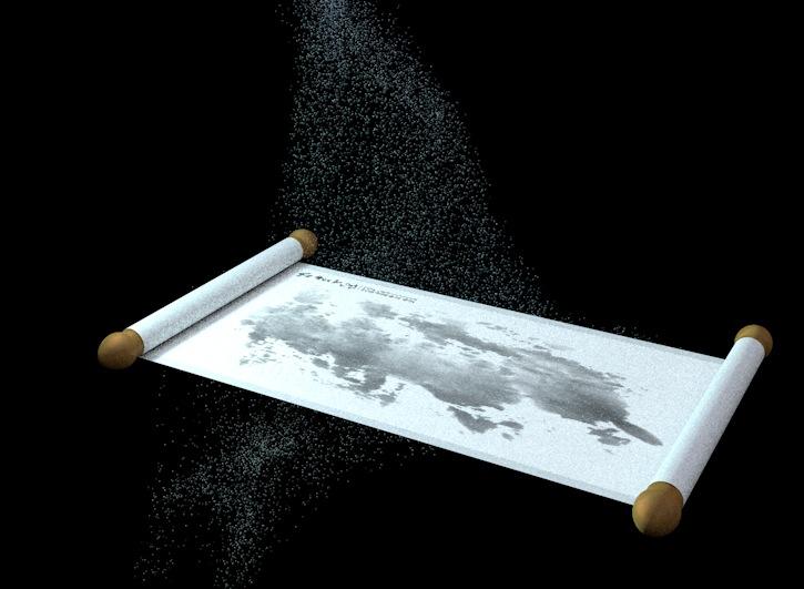 C4D卷轴动画工程文件（含粒子效果） 