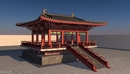 中式建筑：古建观景台、中式阁楼、中式凉亭C4D模型 -缩略图