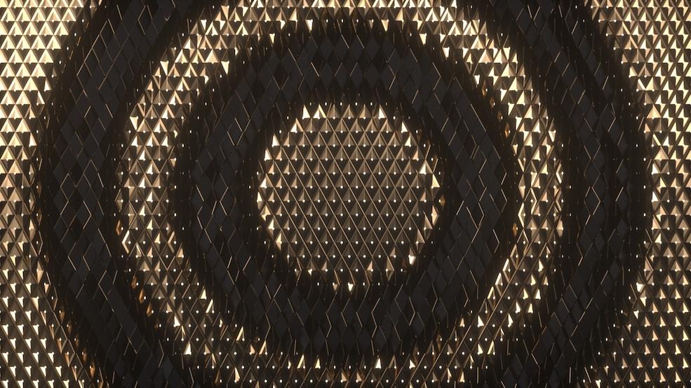 C4D Octane黄金鳞片翻转过渡动画效果 