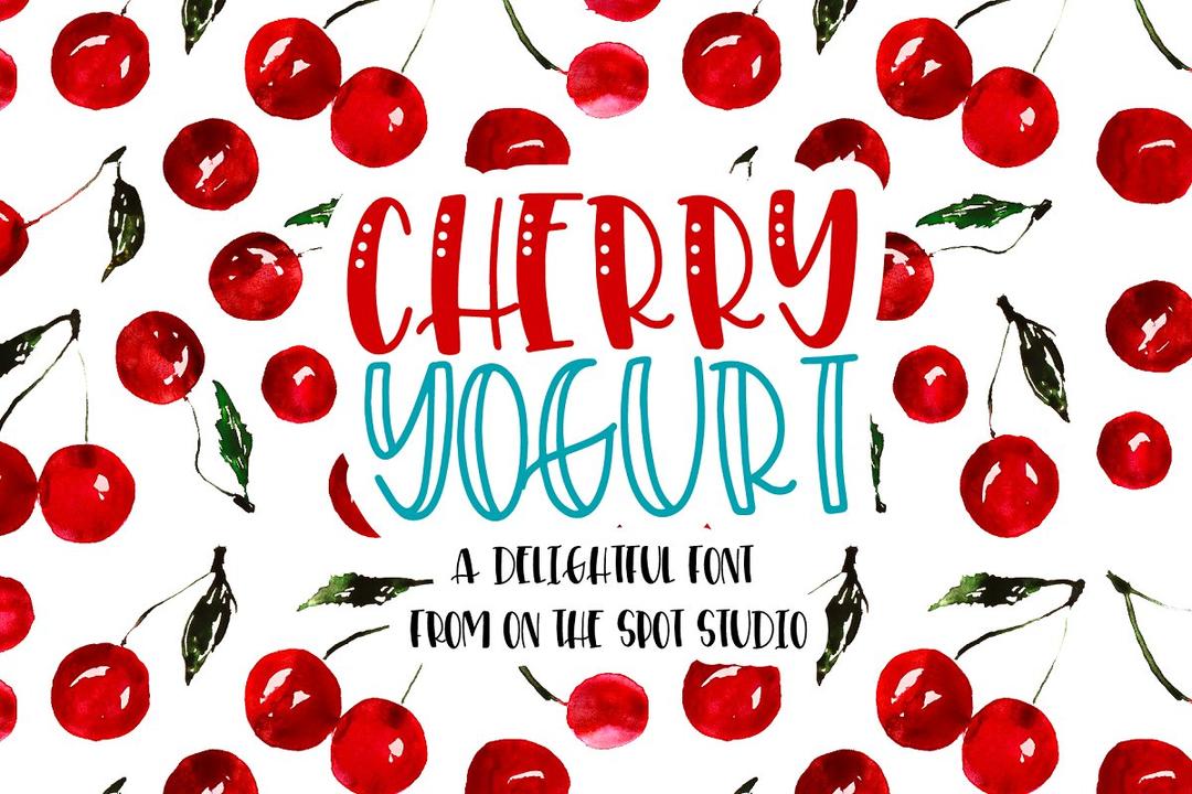 cherry yogurt font 3162099 可爱樱桃英文字体