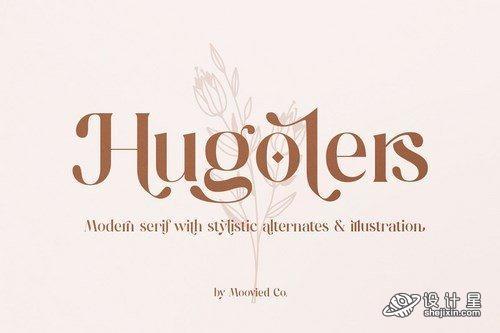 CM - Hugolers Stylish + Floral 5151452 时尚花卉字体 女性品牌字体