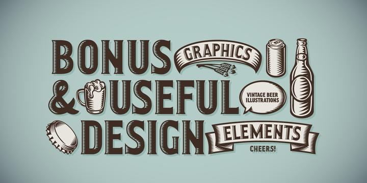Vintage font Craft Beer 啤酒复古英文字体 啤酒logo字体