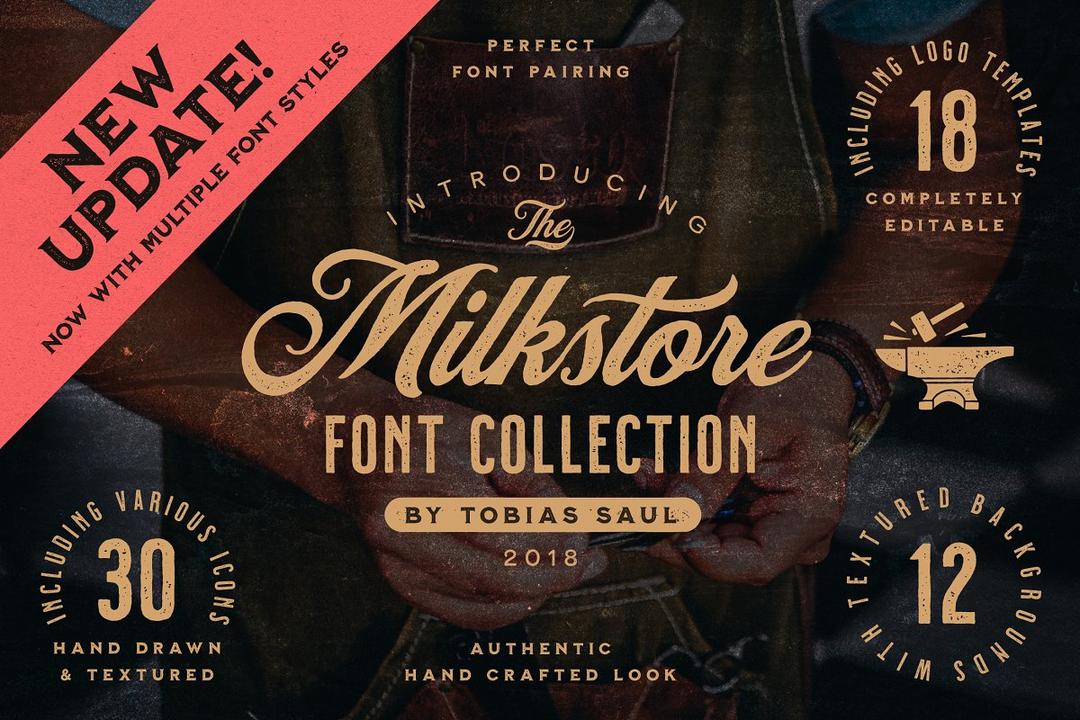 Milkstore Font Collection 2833751 复古英文字体