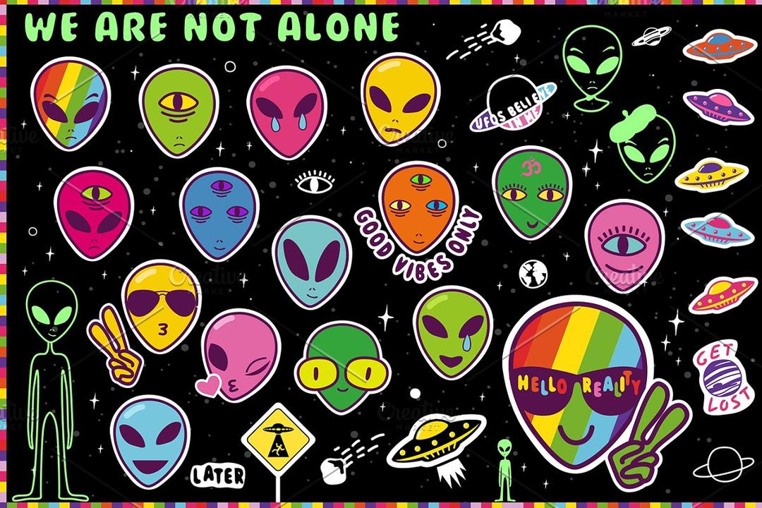 Alien Emoji Sticker Clip Art 642486 外星人表情包 外星人头像矢量素材
