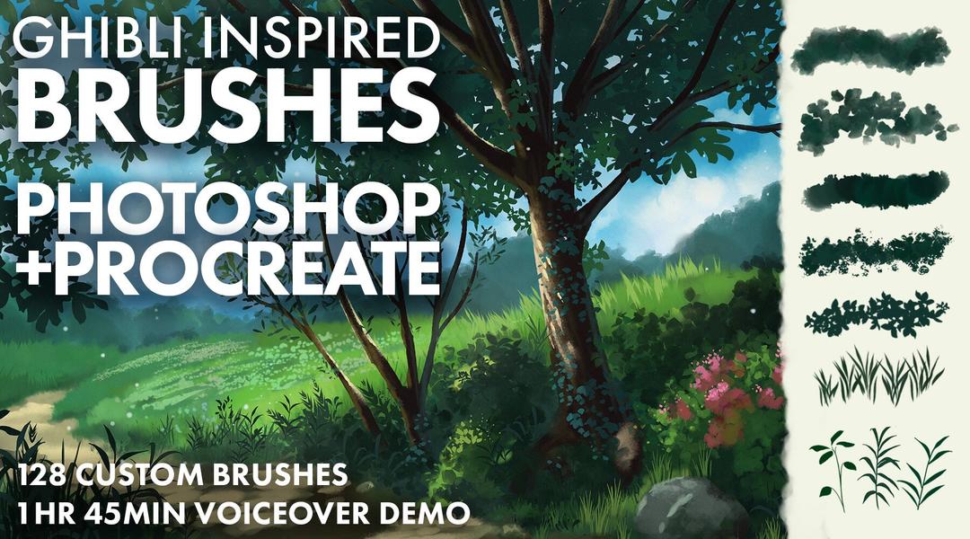 Ghibli Inspired Brushes for Photoshop and Procreate