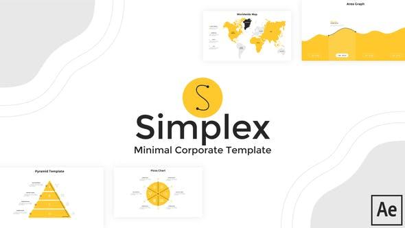The Simplex. Animated Corporate TemplateAE模板-企业动画模板波形简约风格62个动画业务图标思维导图