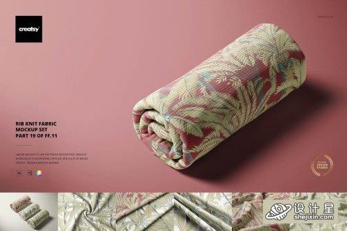 Rib Knit Fabric Mockup Set 6317817 罗纹针织面料样机 毛巾样机模板