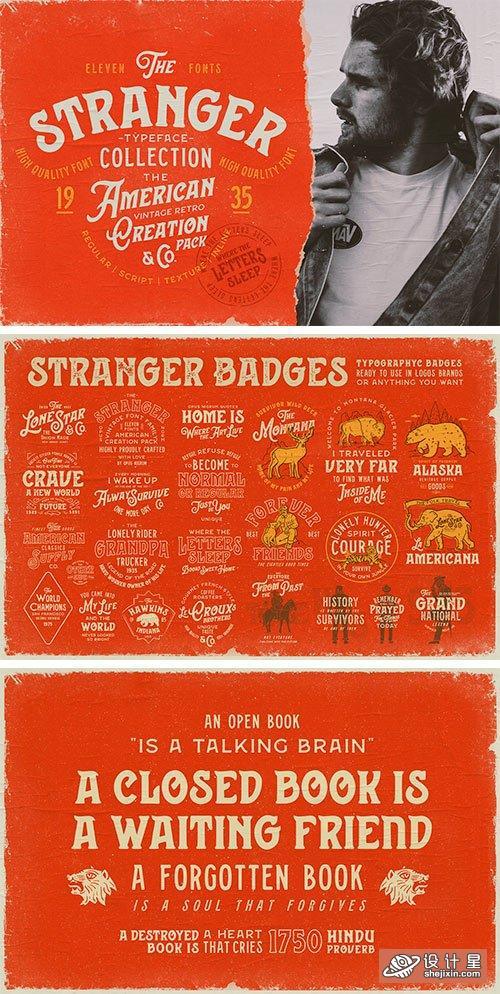 Stranger Font Collection + Extras  