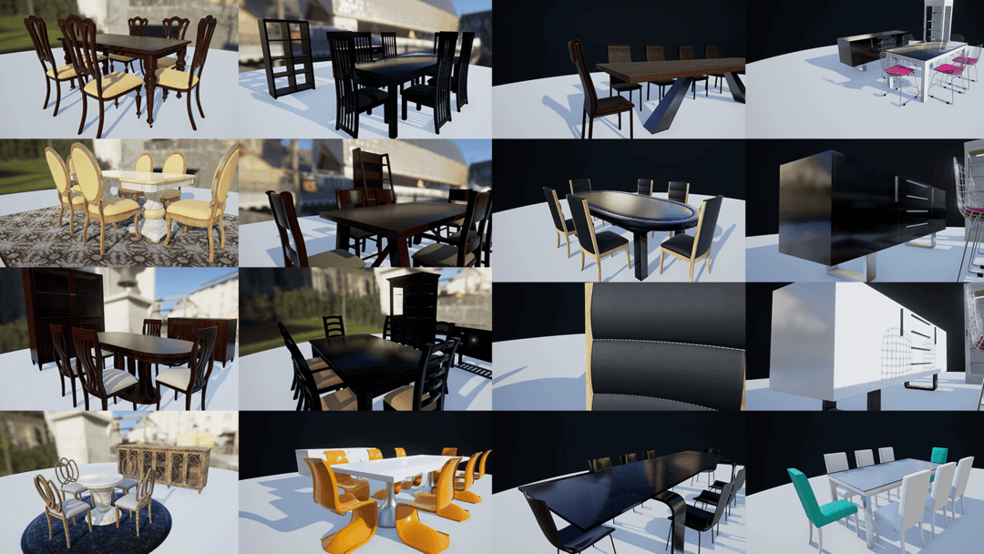  UE4餐具模型 餐桌模型 餐厅场景道具Crazy Insane Dining Sets