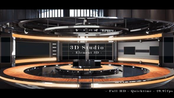 3D Studio 16184422 3D演播厅AE模板