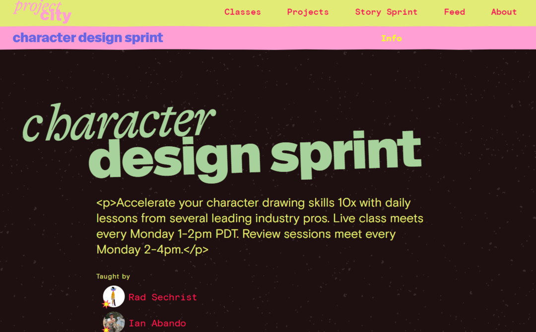 Character Design Sprint Projectcity