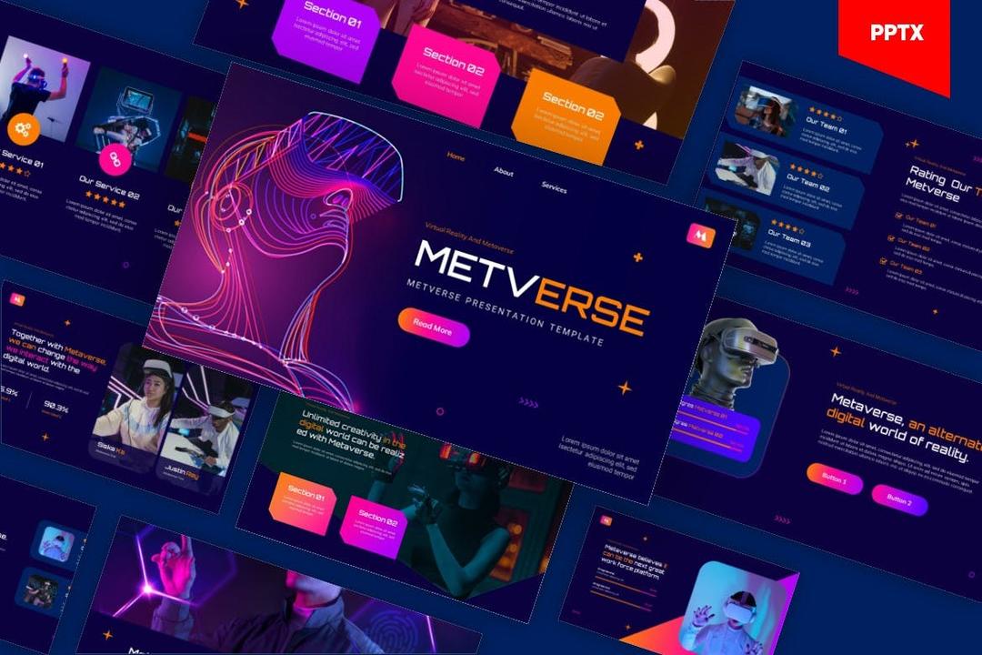 METVERSE Virtual Reality and Metaverse Powerpoint A8E5NH9