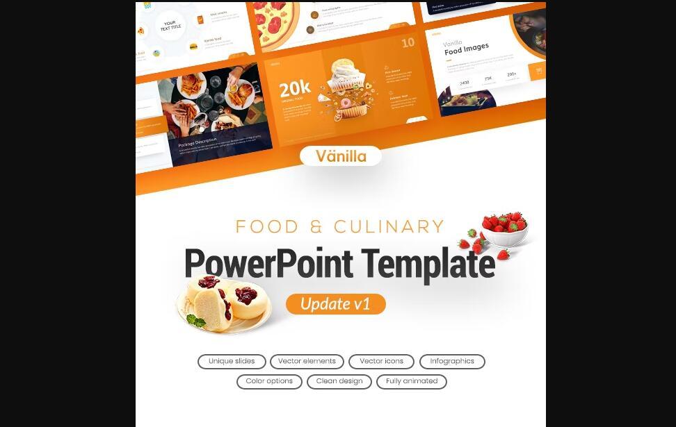 Vanilla Food and Culinary PowerPoint Template 21996439