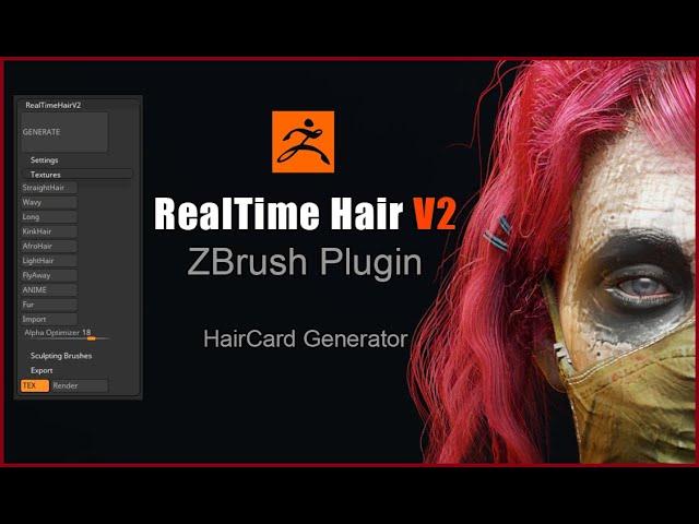 Real-time Hair Plugin V2 - Zbrush