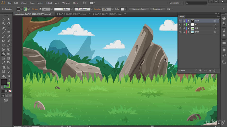 Udemy - 用 Adobe Illustrator 制作你自己的2D游戏背景